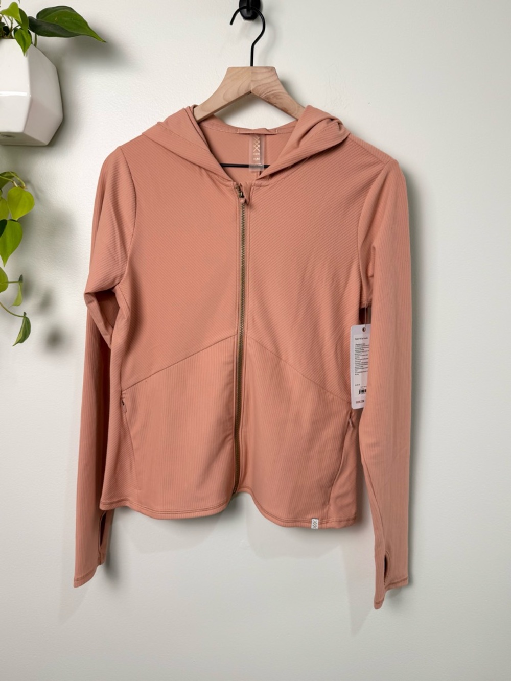 Rhone Ripple Full Zip Hoodie Cameo Pink Size M Athleisure Performance Travel